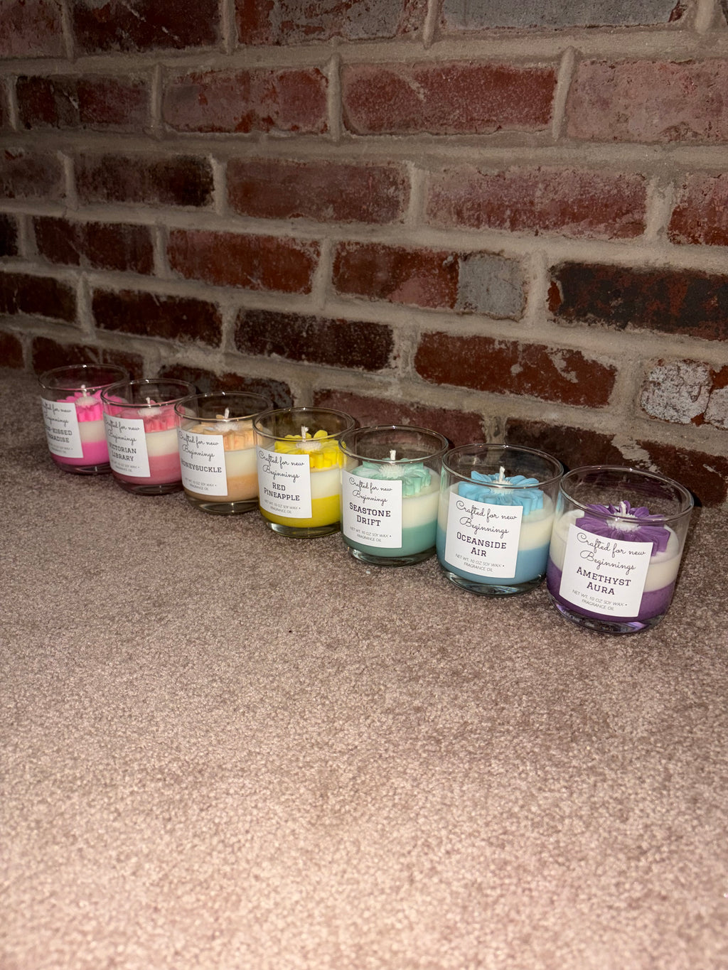 Floral 2 tone candles
