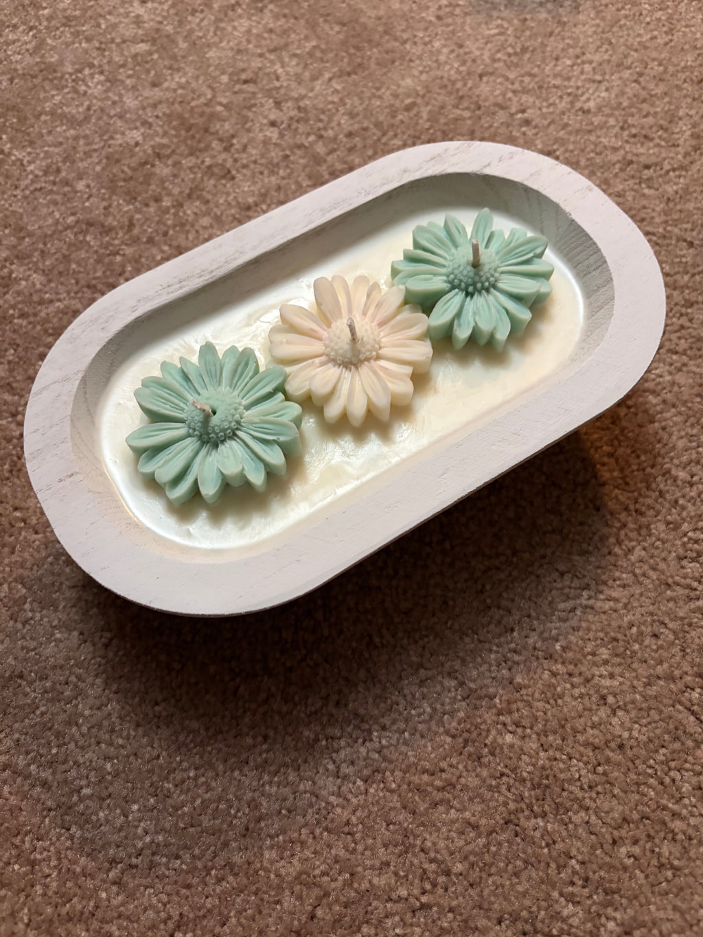 Floral Candle Dough Bowl