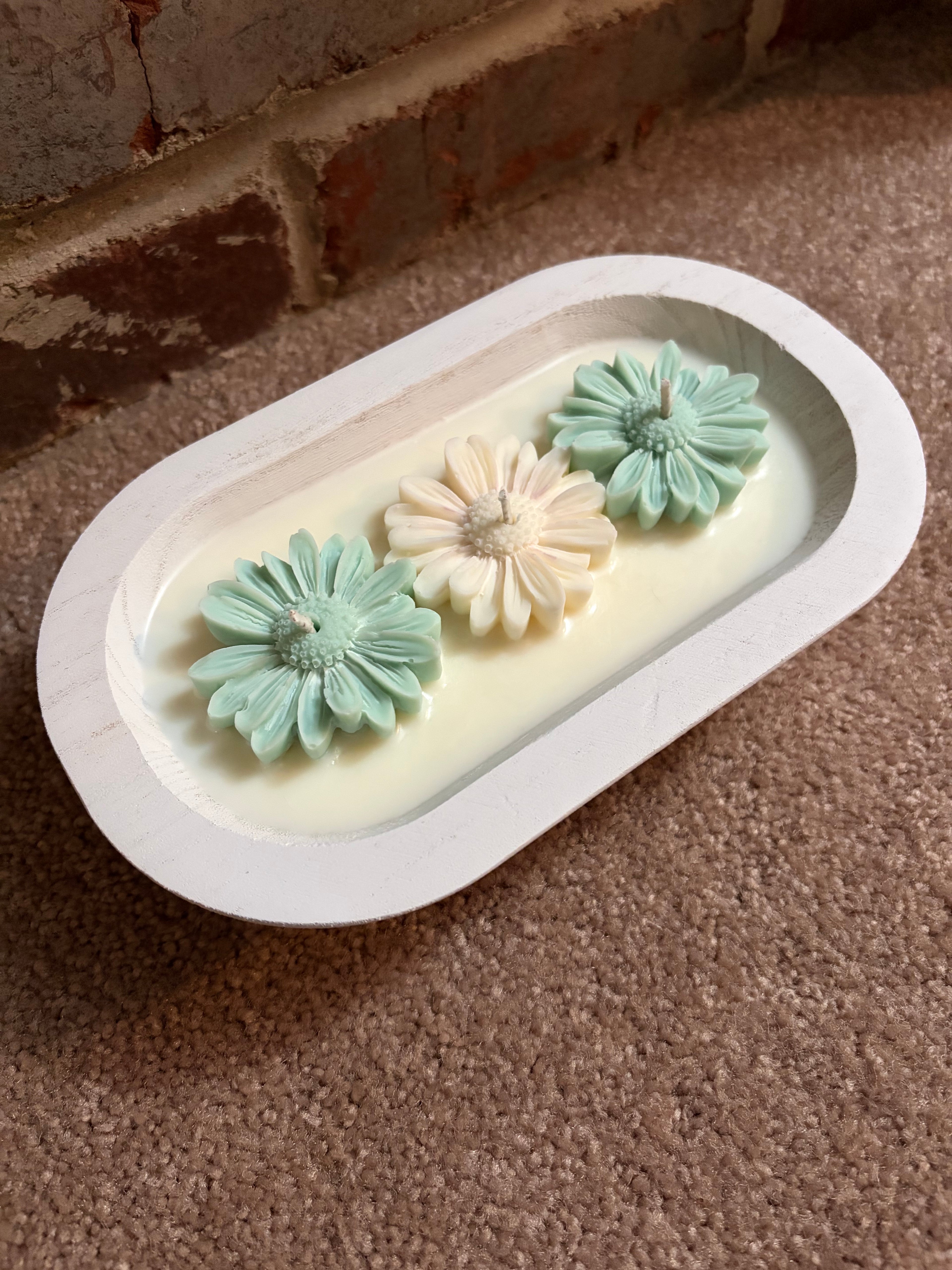 Floral Candle Dough Bowl