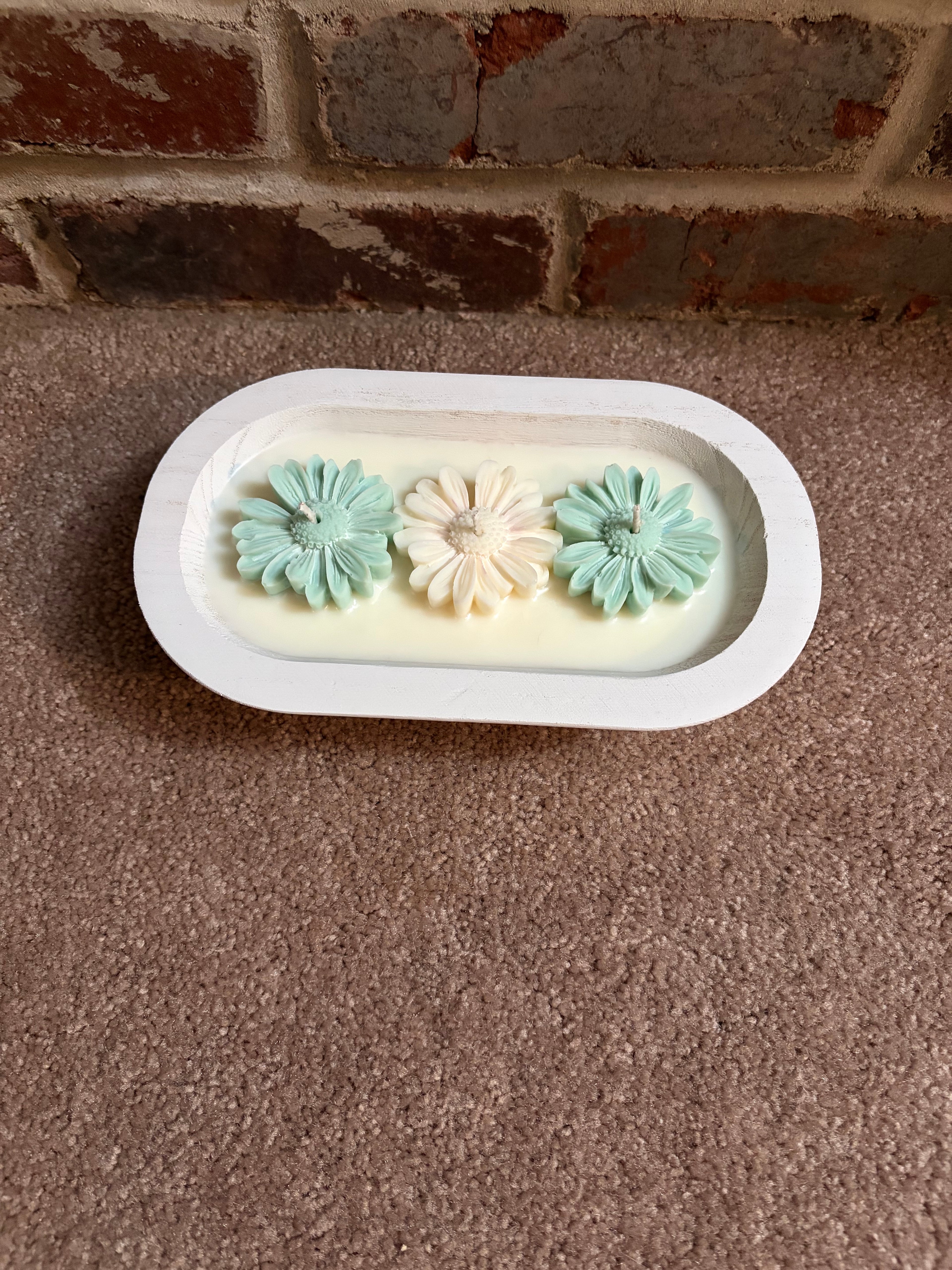 Floral Candle Dough Bowl