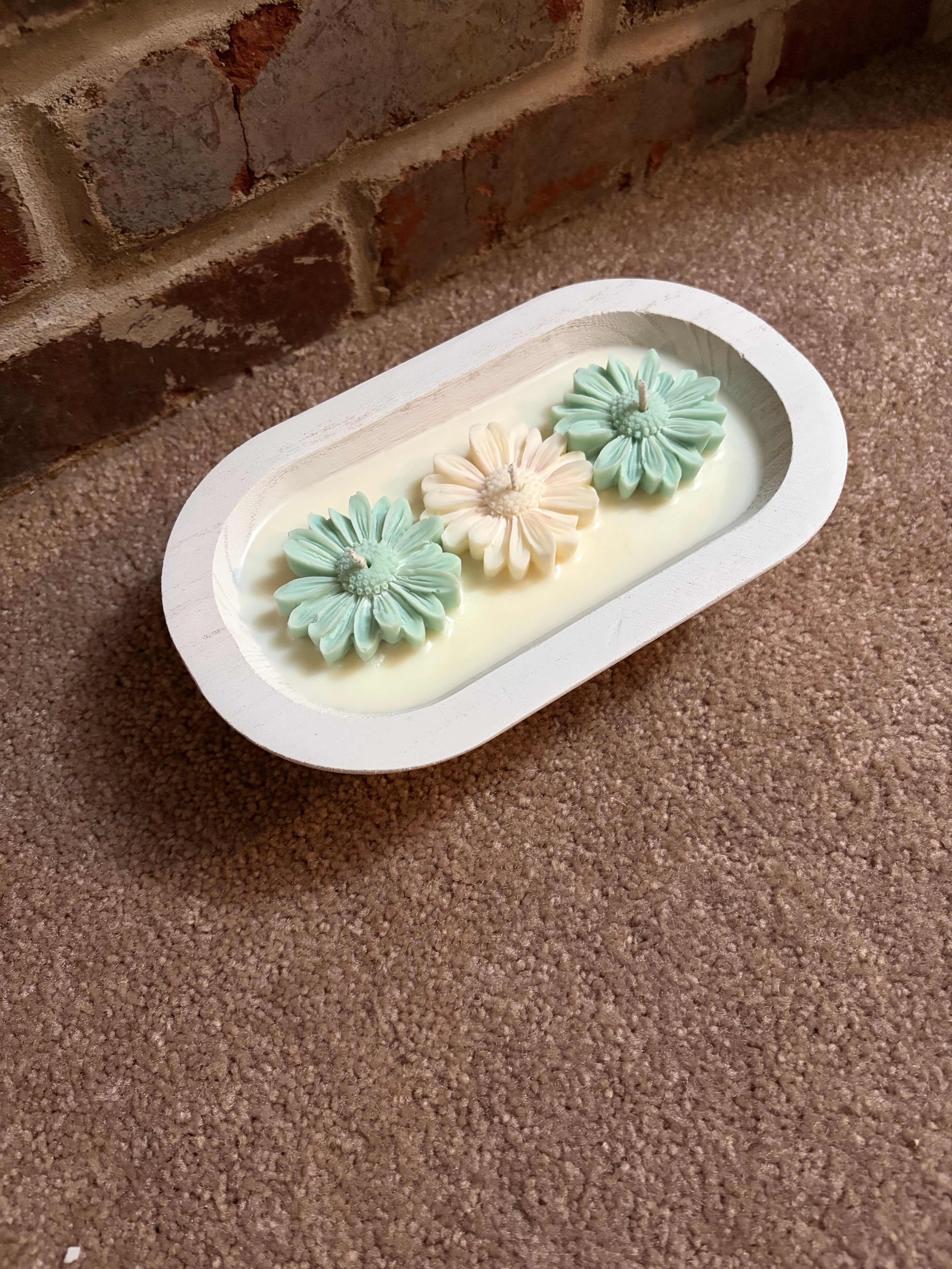 Floral Candle Dough Bowl