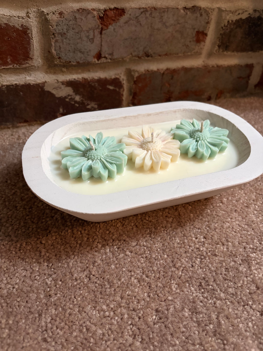 Floral Candle Dough Bowl