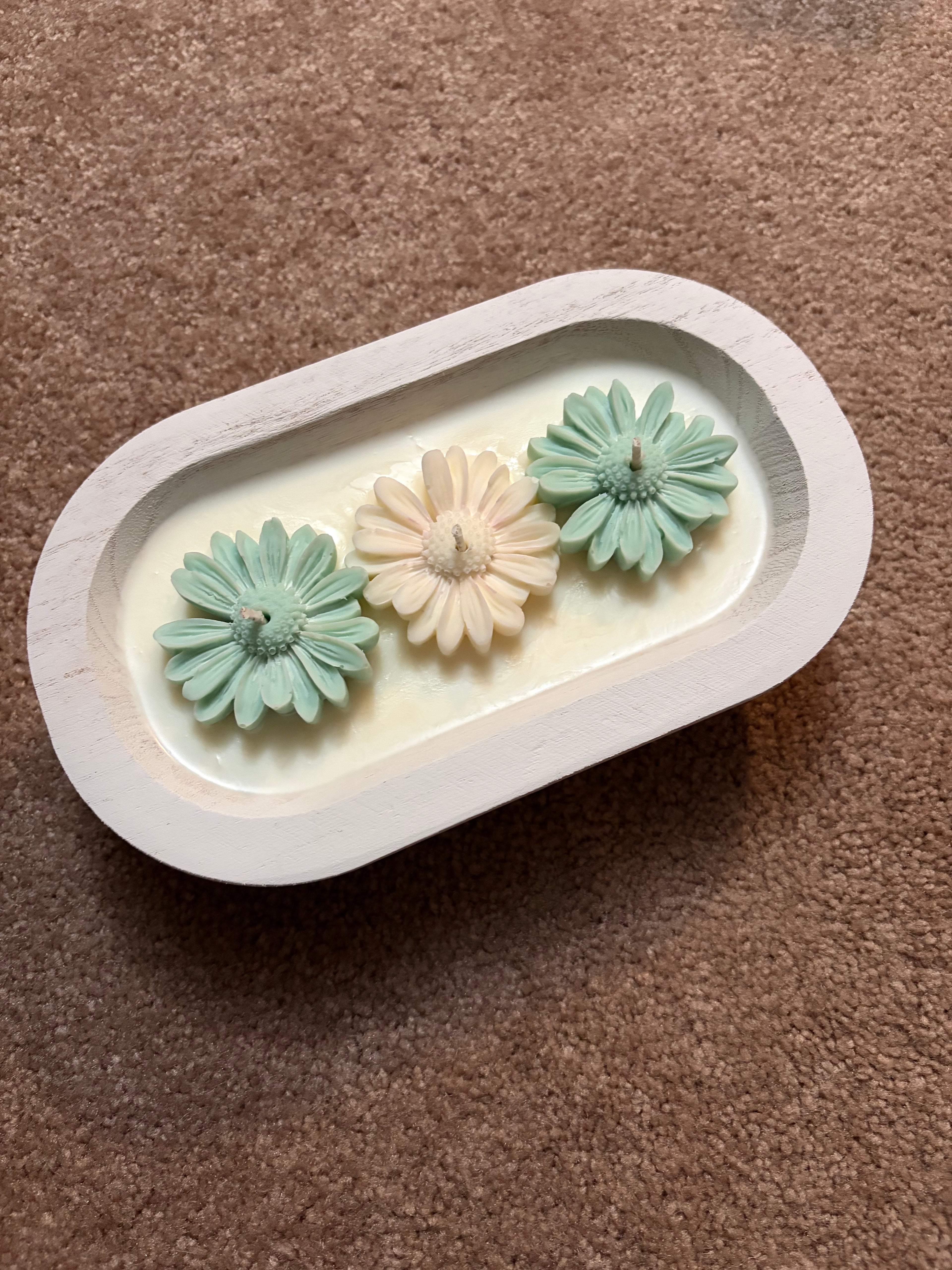 Floral Candle Dough Bowl