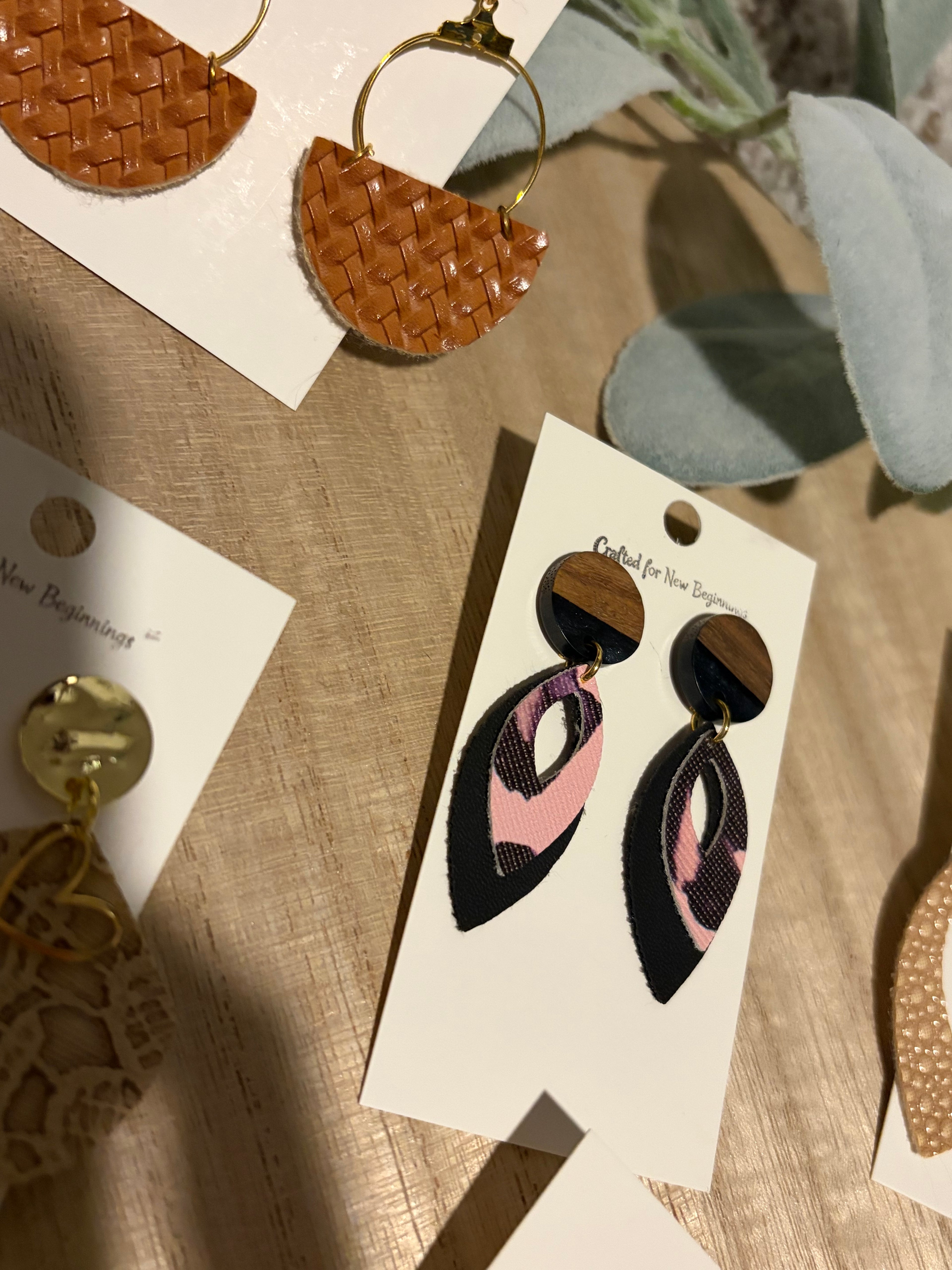 Black Leopard Print Dangles