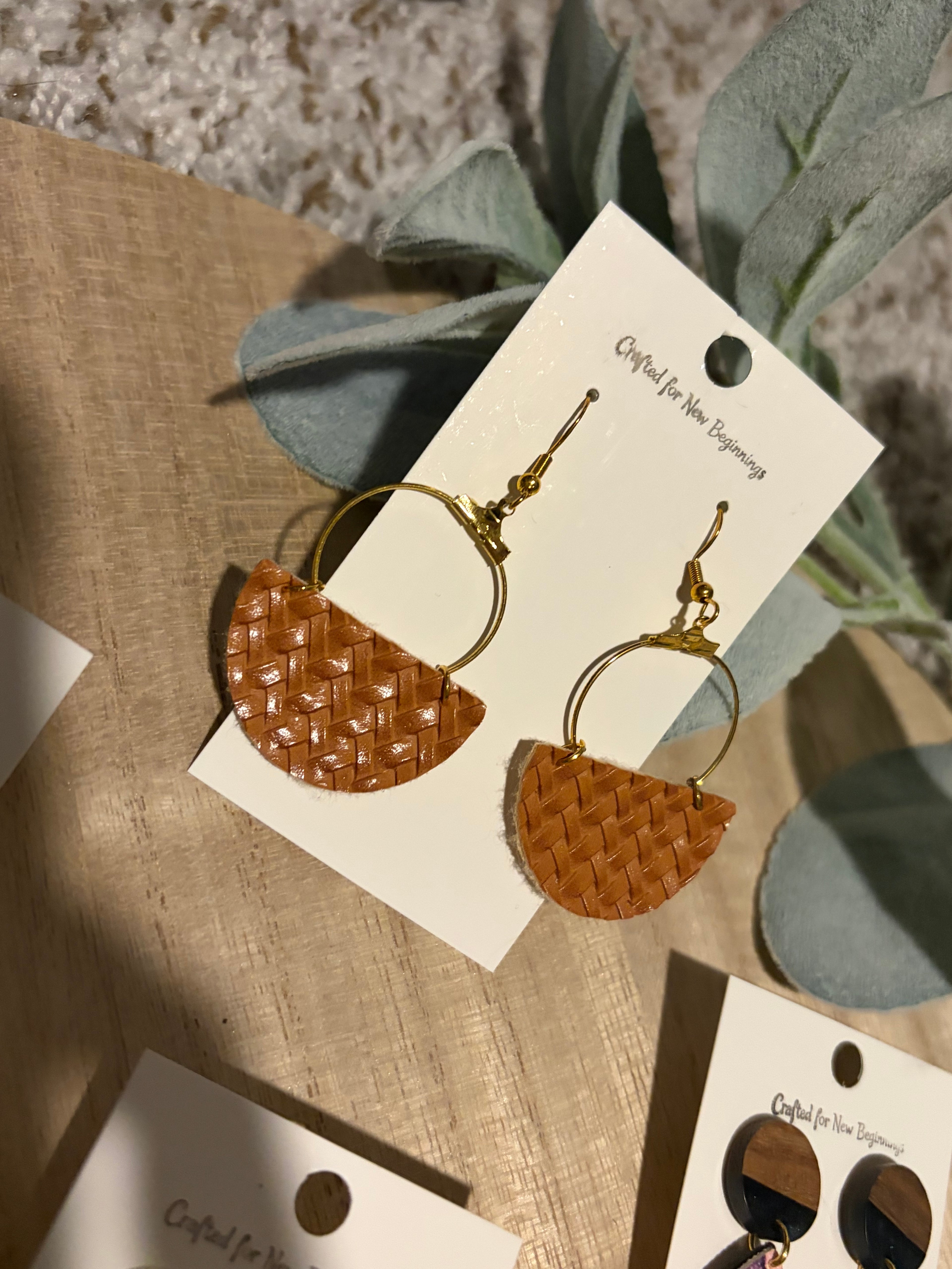 Brown Braided Half Moons