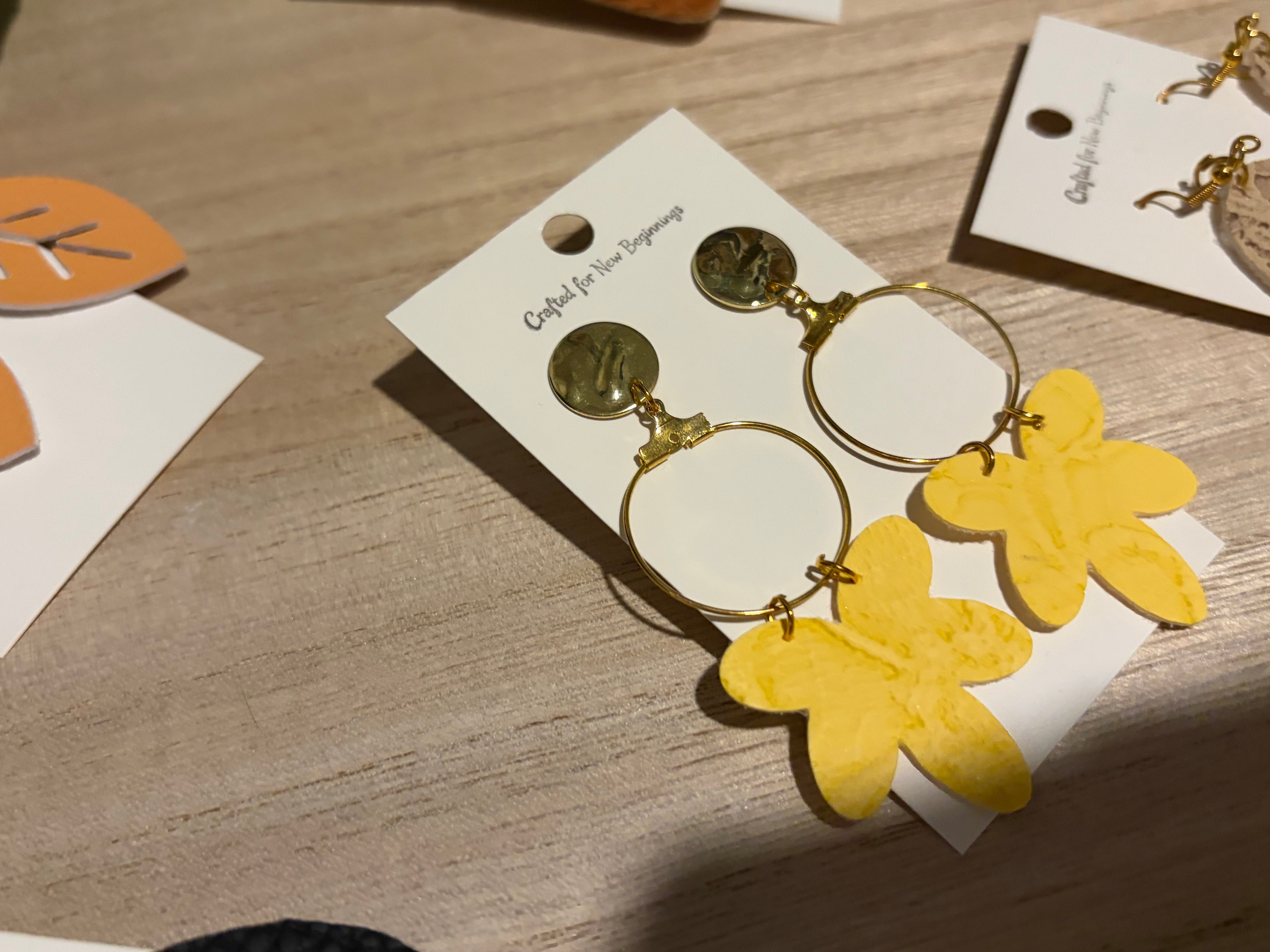 Yellow Geometric Hoops
