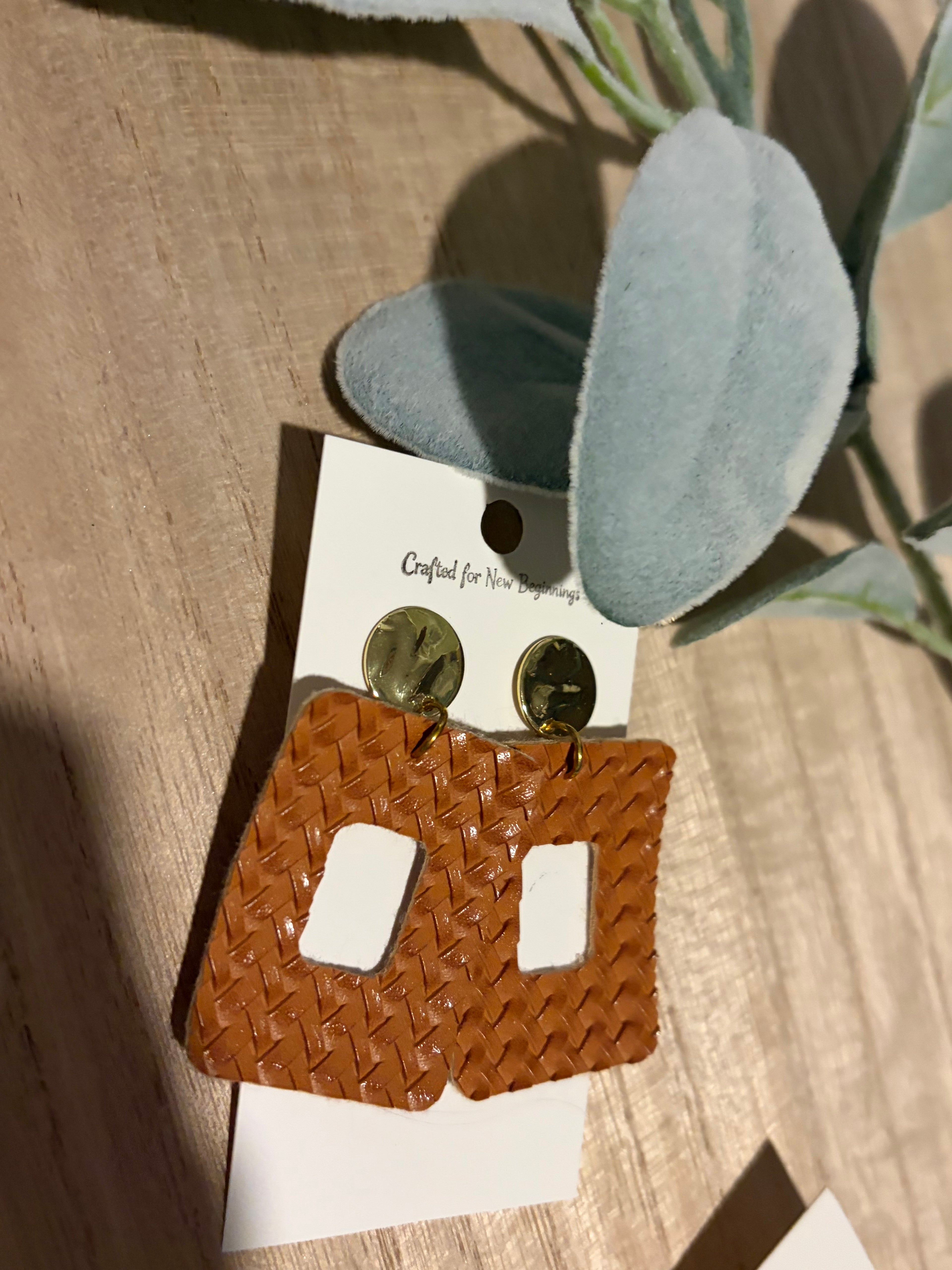 Brown Braided Squares