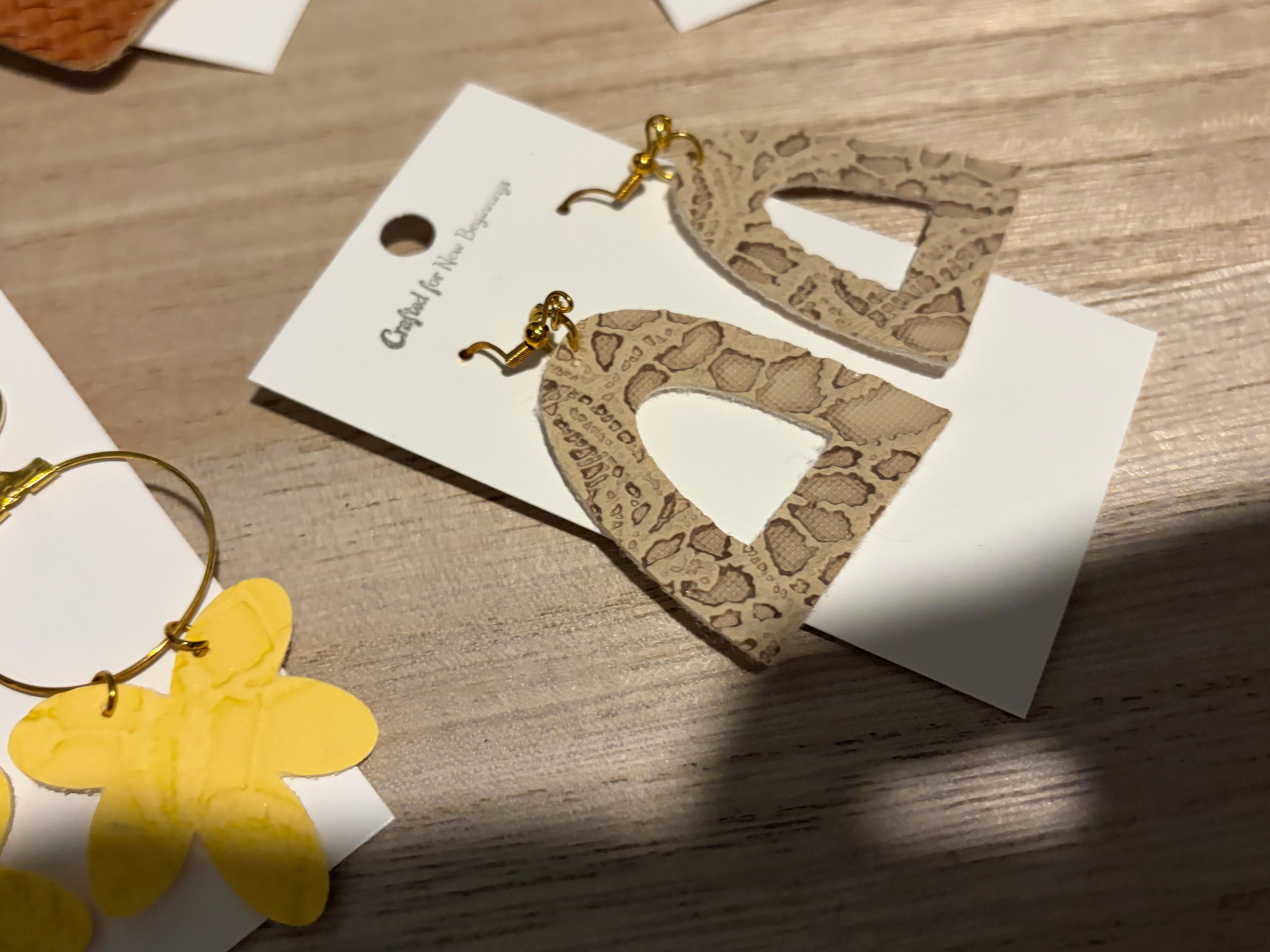Beige Lace Dangles