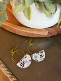 Blue Floral Hoops