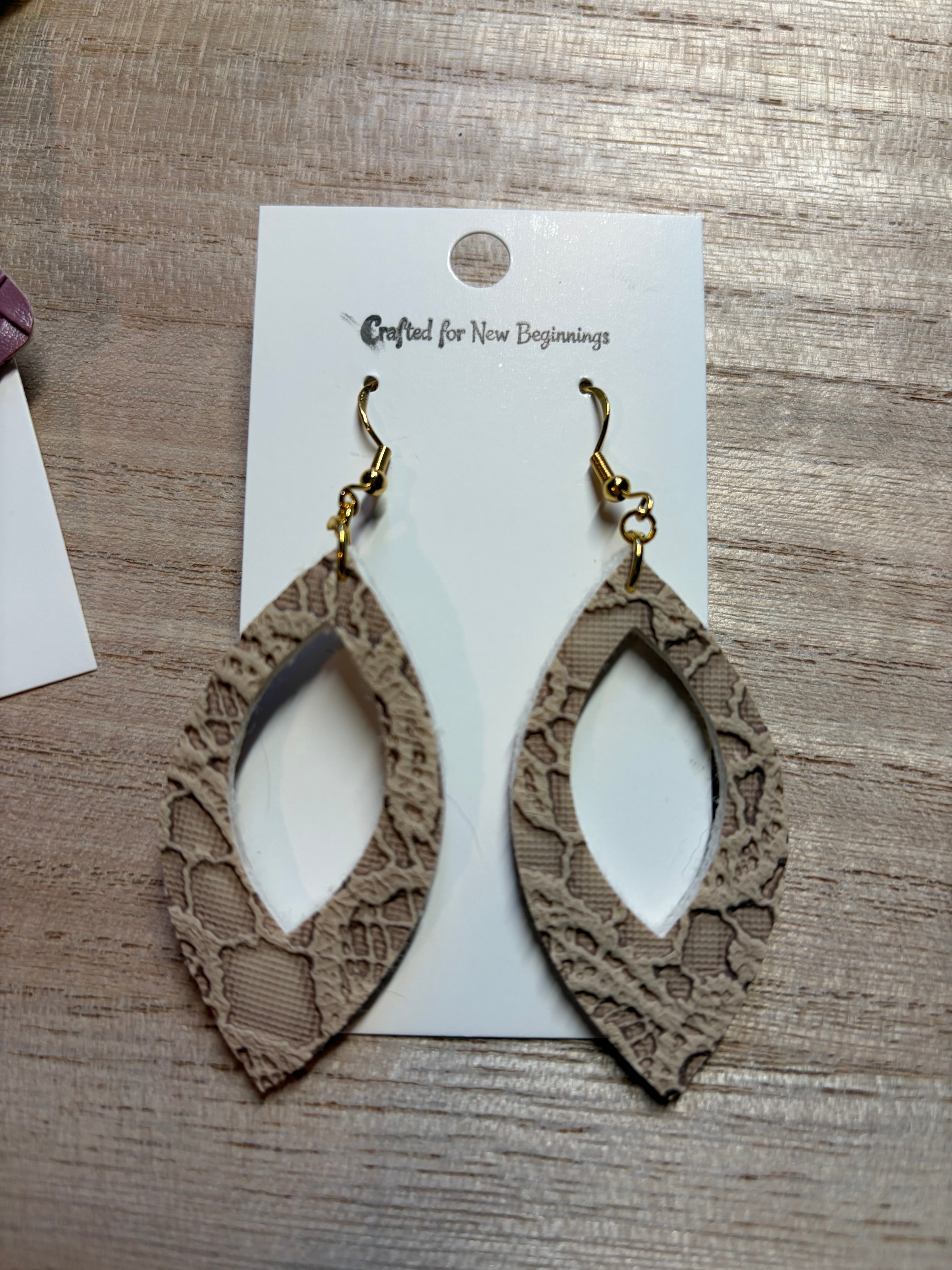 Beige Lace Dangles
