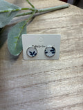Blue Floral Studs