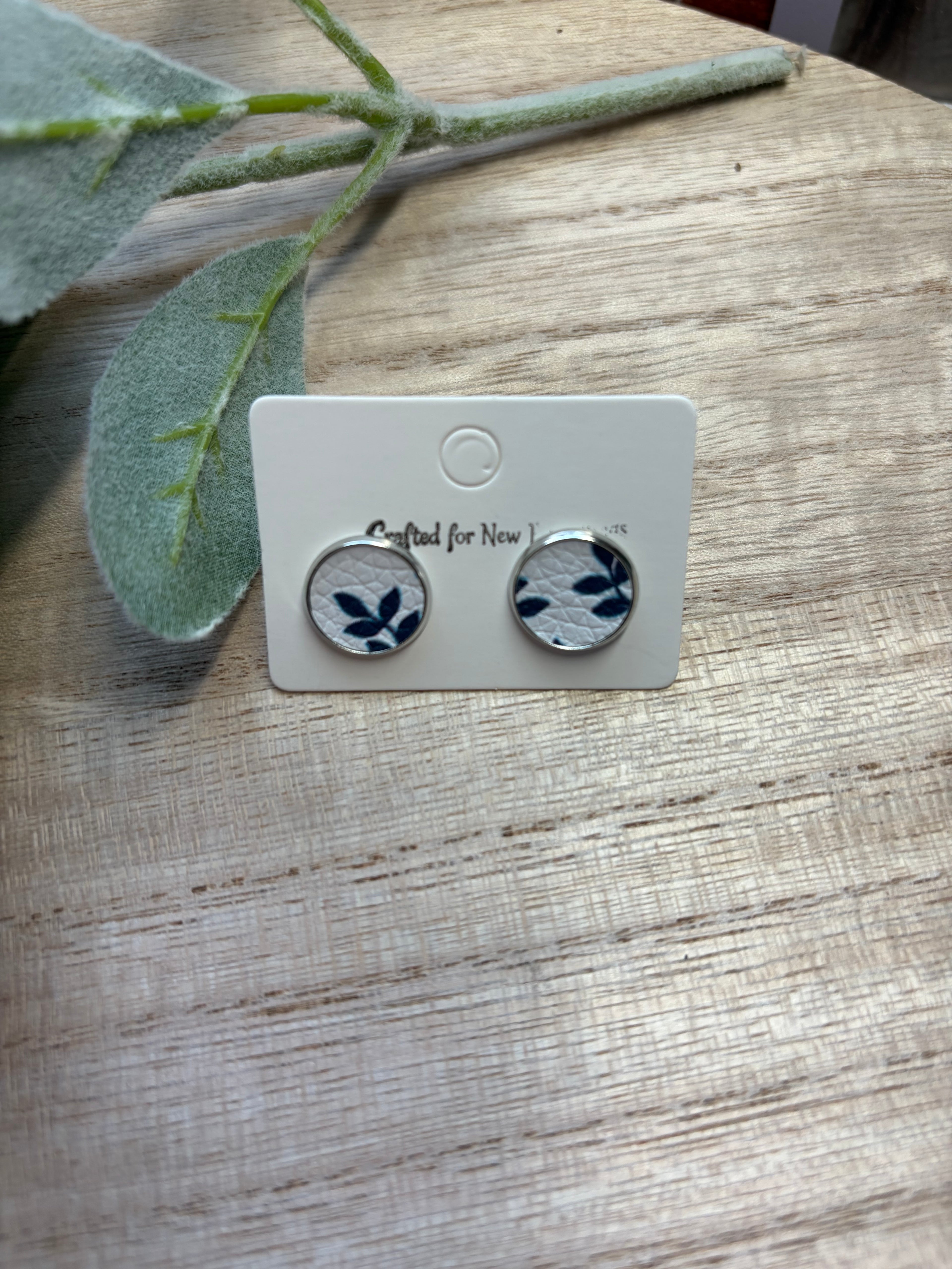 Blue Floral Studs