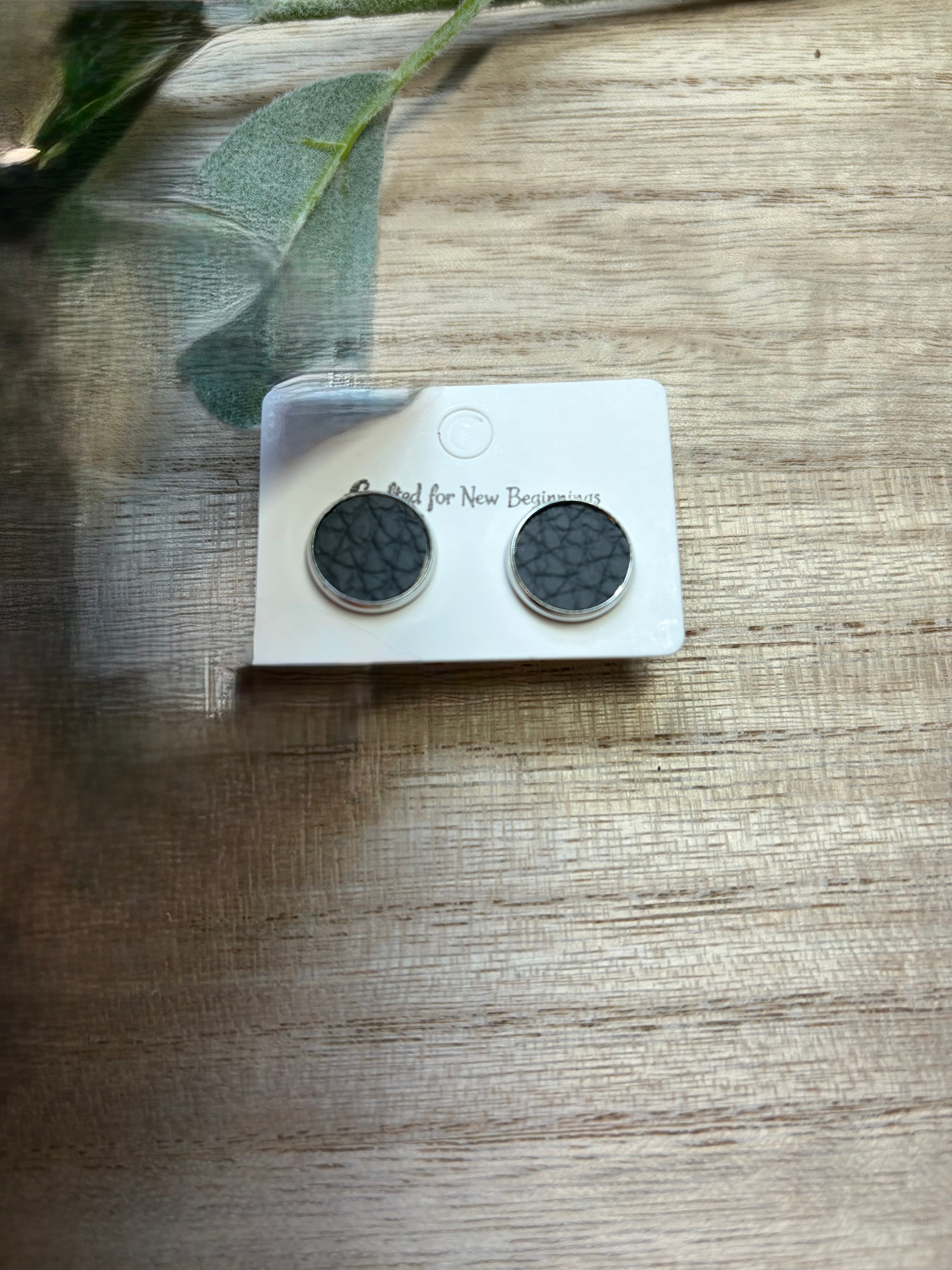 Textured Dark Gray Studs
