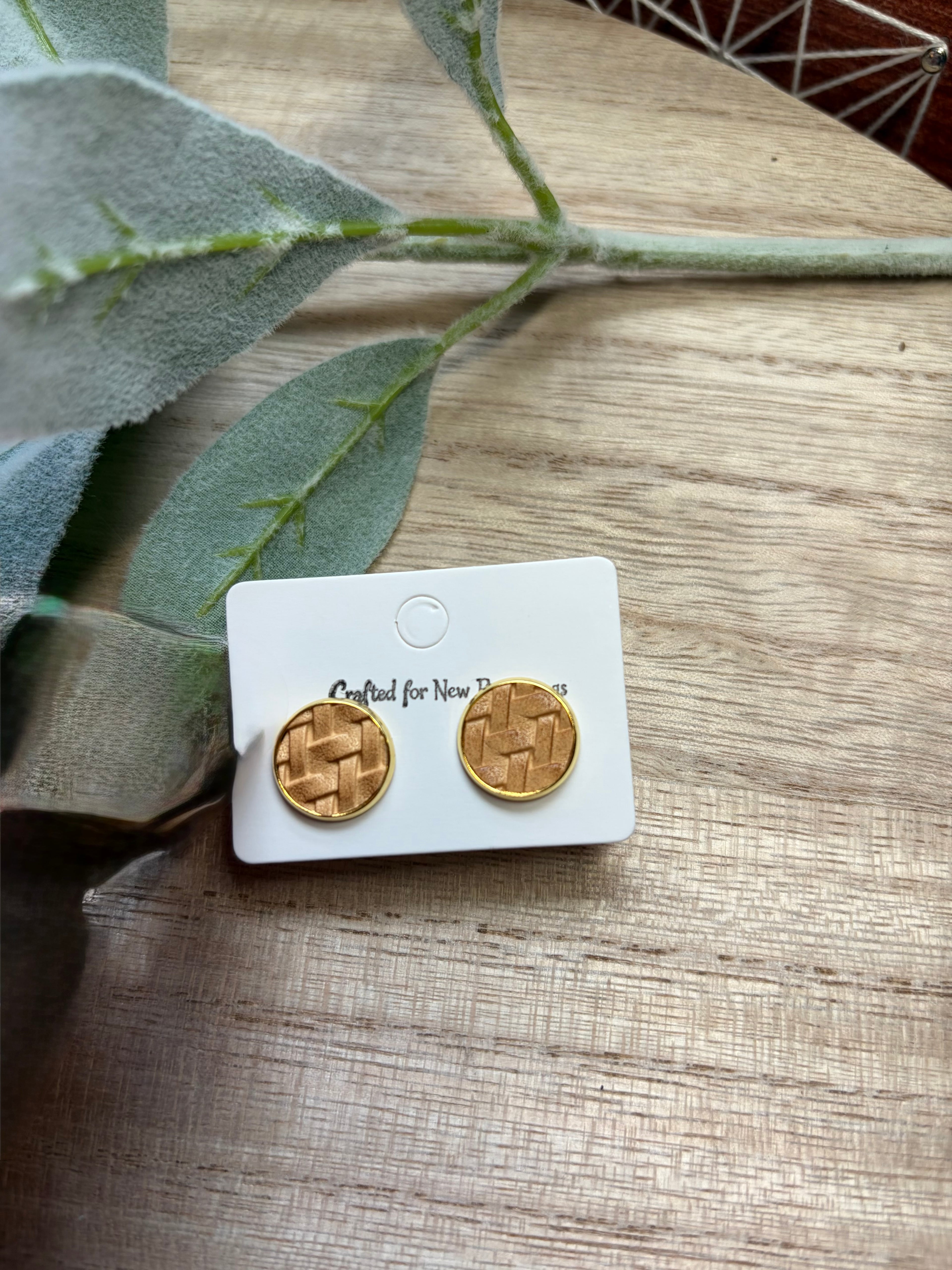 Braided Tan Studs