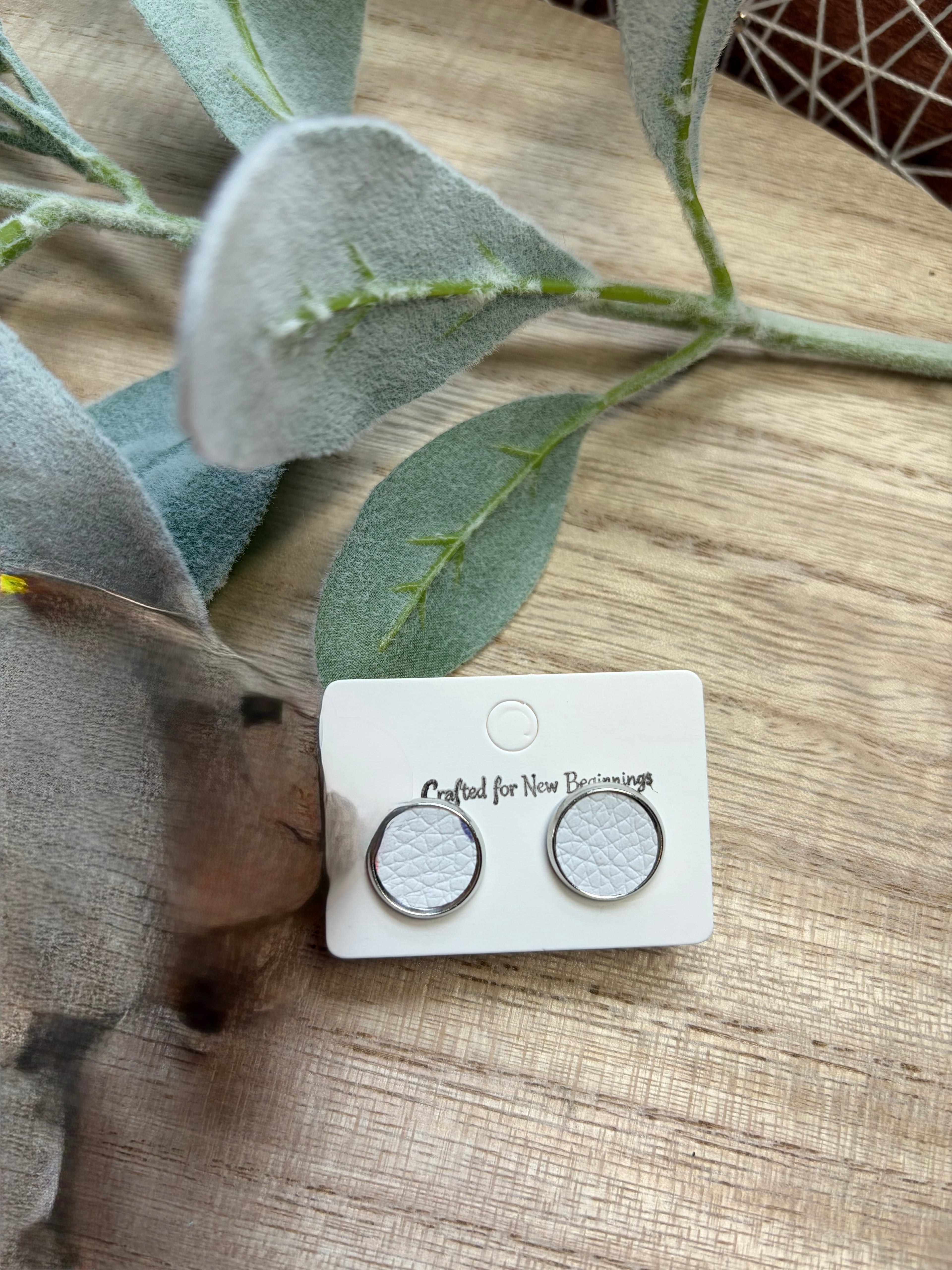 White Textured Studs