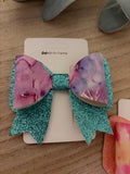 Purple and Blue Tie-Dye Bow