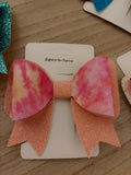 Peach Tie-Dye Bow